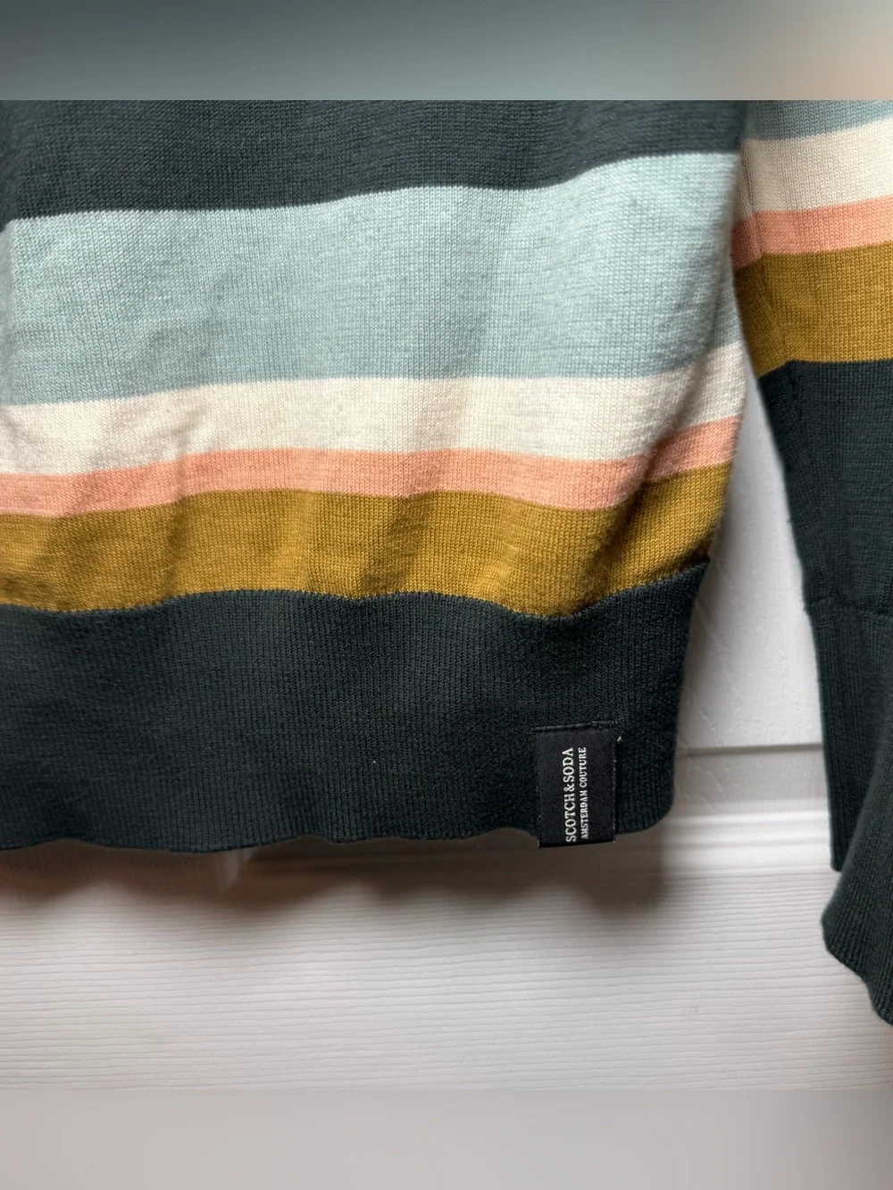 Scotch & Soda Striped Cotton Crewneck Sweater Men’s Large Casual Nautical